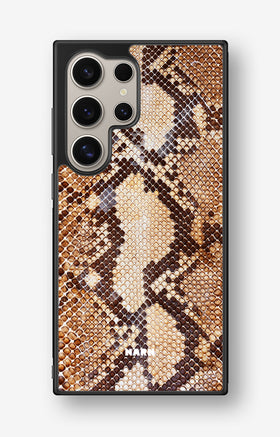 Samsung Galaxy S24 Ultra Hard Case – Brown Snakeskin - View 1