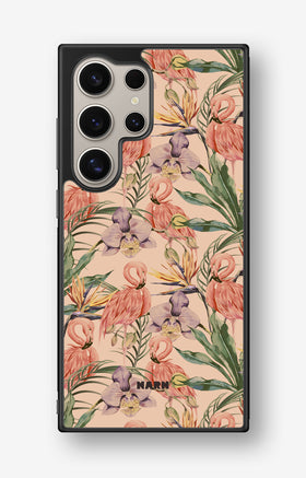 Samsung Galaxy S24 Ultra Hard Case – Flamingos & Flowers - View 1