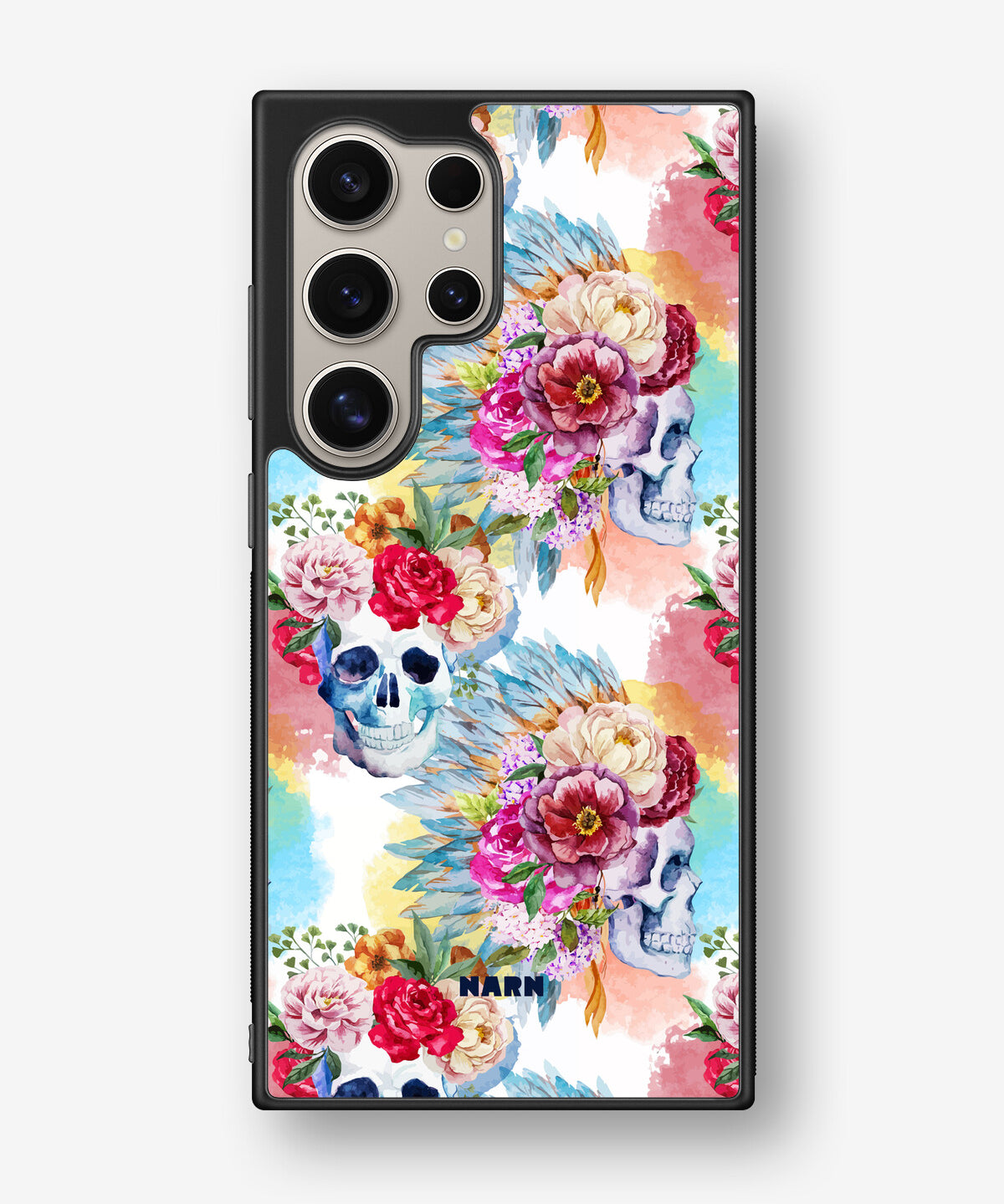 Samsung Galaxy S24 Ultra Hard Case – Flowered Skulls - View 1