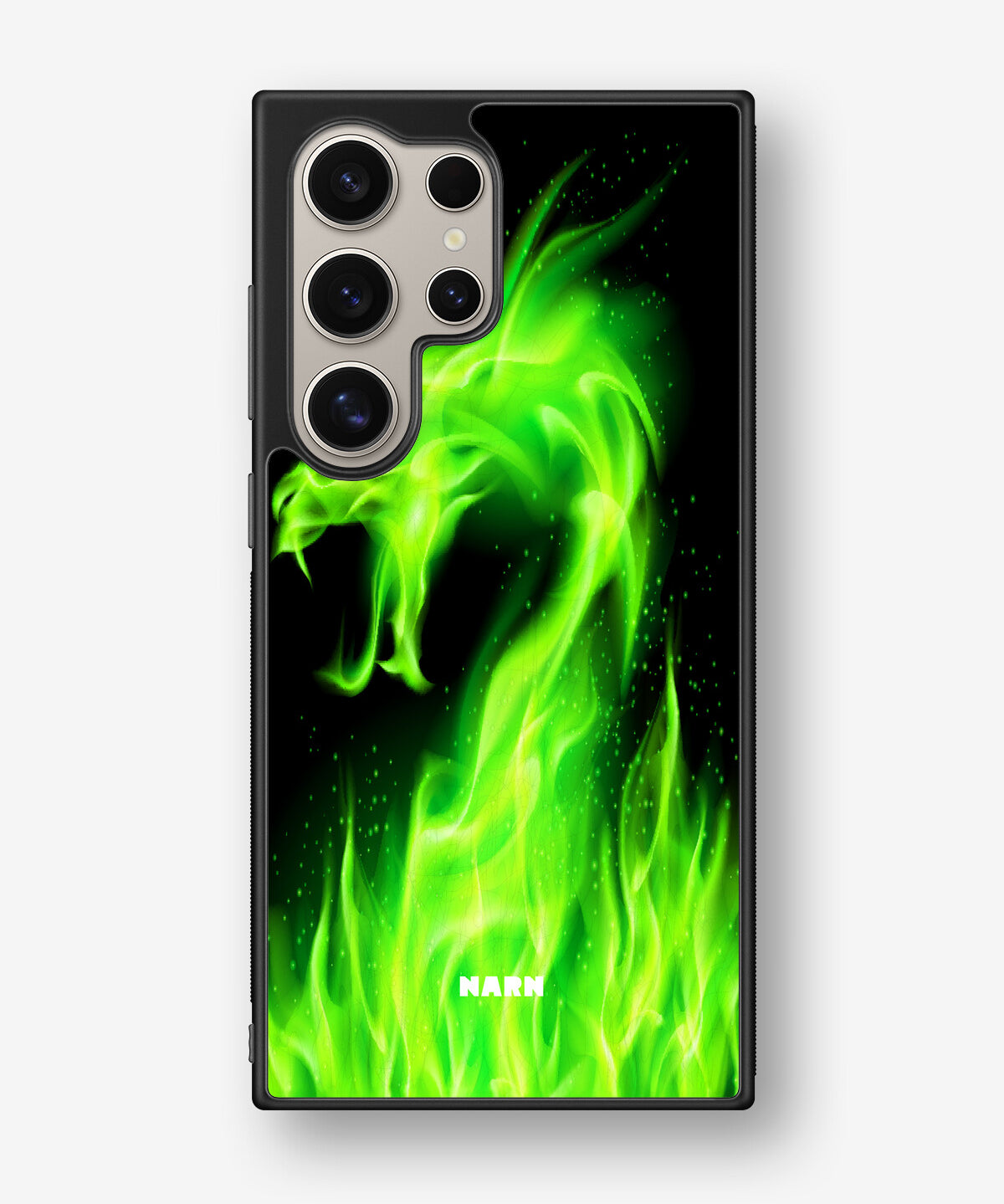 Samsung Galaxy S24 Ultra Hard Case – Green Flames Dragon - View 1