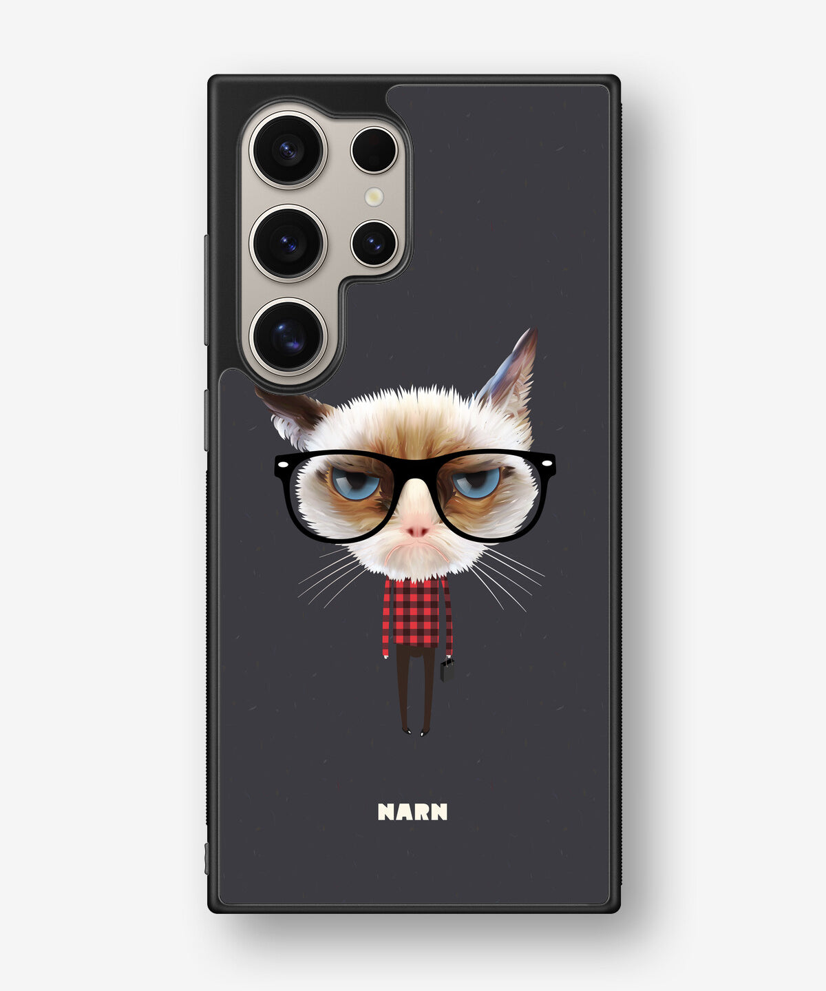 Samsung Galaxy S24 Ultra Hard Case – Hipster Cat - View 1