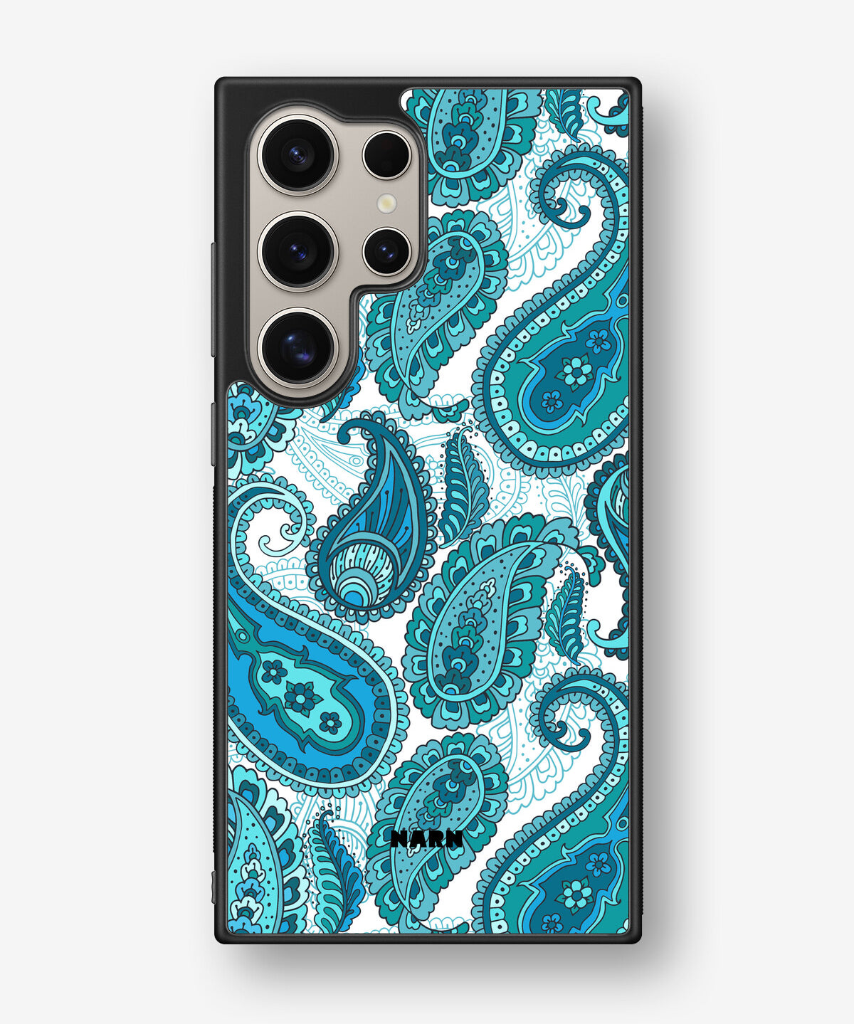 Samsung Galaxy S24 Ultra Hard Case – Turquoise Paisley - View 1