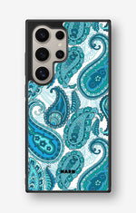 Samsung Galaxy S24 Ultra Hard Case – Turquoise Paisley - View 1