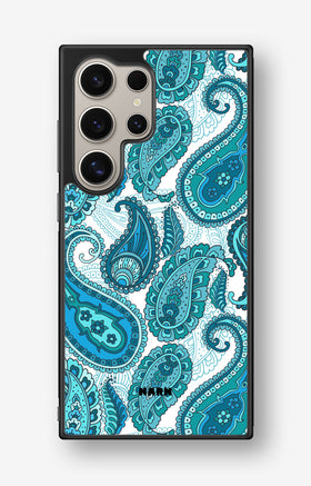 Samsung Galaxy S24 Ultra Hard Case – Turquoise Paisley - View 1