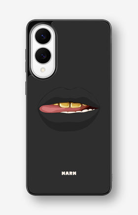 Samsung Galaxy S25 Edge Hard Case – Golden Lips - View 1