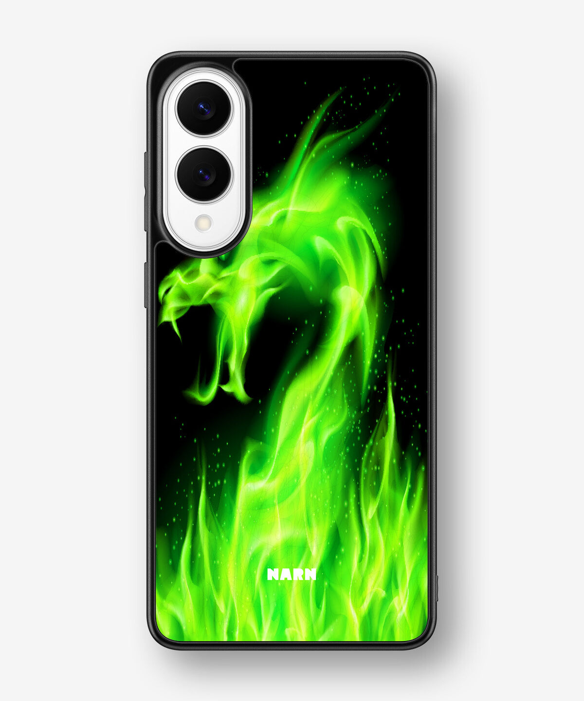 Samsung Galaxy S25 Edge Hard Case – Green Flames Dragon - View 1