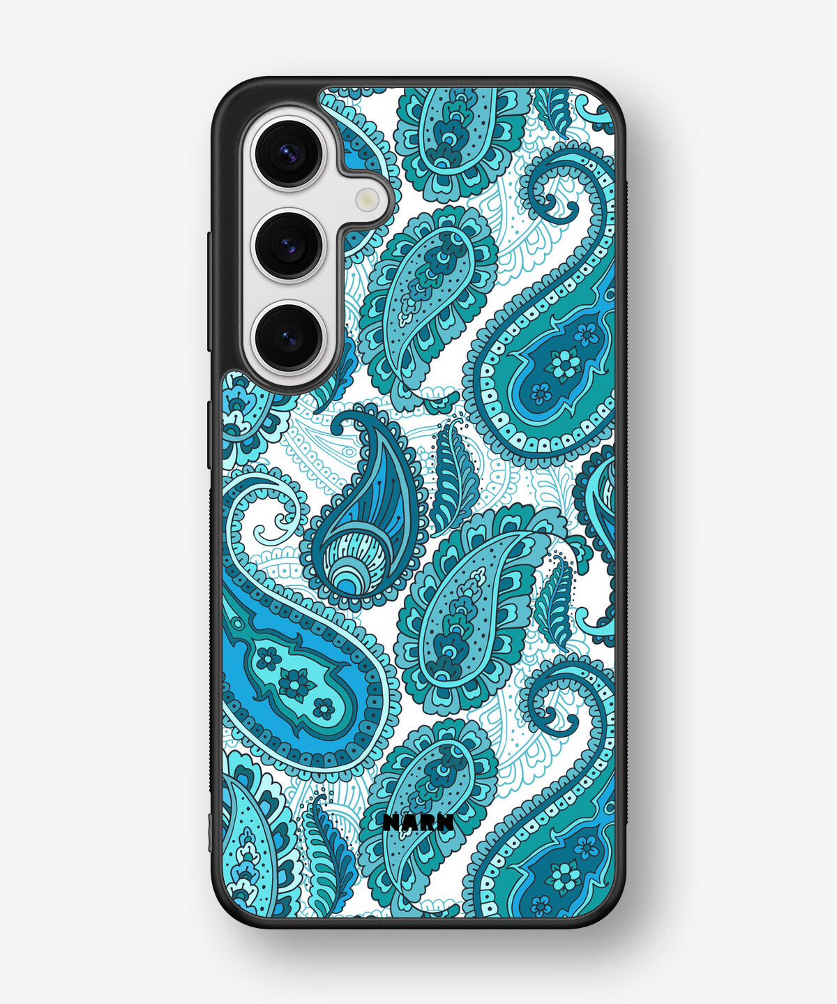 Samsung Galaxy S25 Hard Case – Turquoise Paisley - View 1