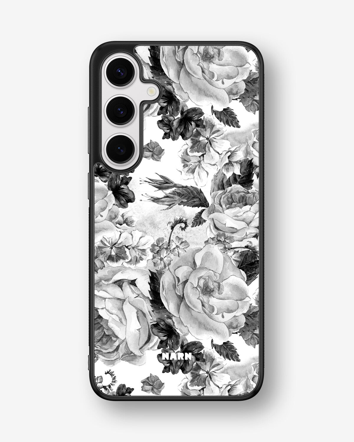 Samsung Galaxy S25 Plus Hard Case – Black & White Bloom - View 1