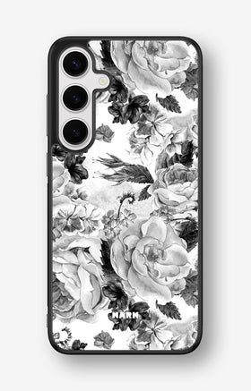Samsung Galaxy S25 Plus Hard Case – Black & White Bloom - View 1
