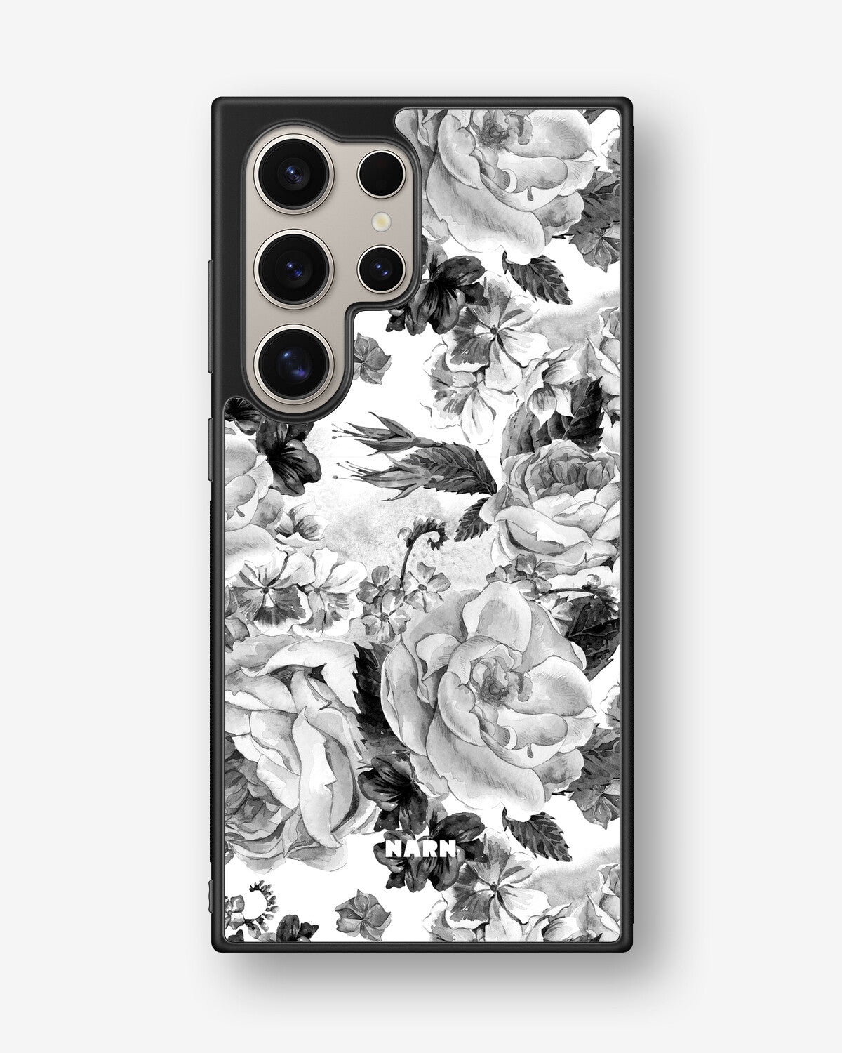 Samsung Galaxy S25 Ultra Hard Case – Black & White Bloom - View 1