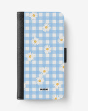 Samsung Galaxy S8 Plus Wallet Case - Blue Daisies - View 1