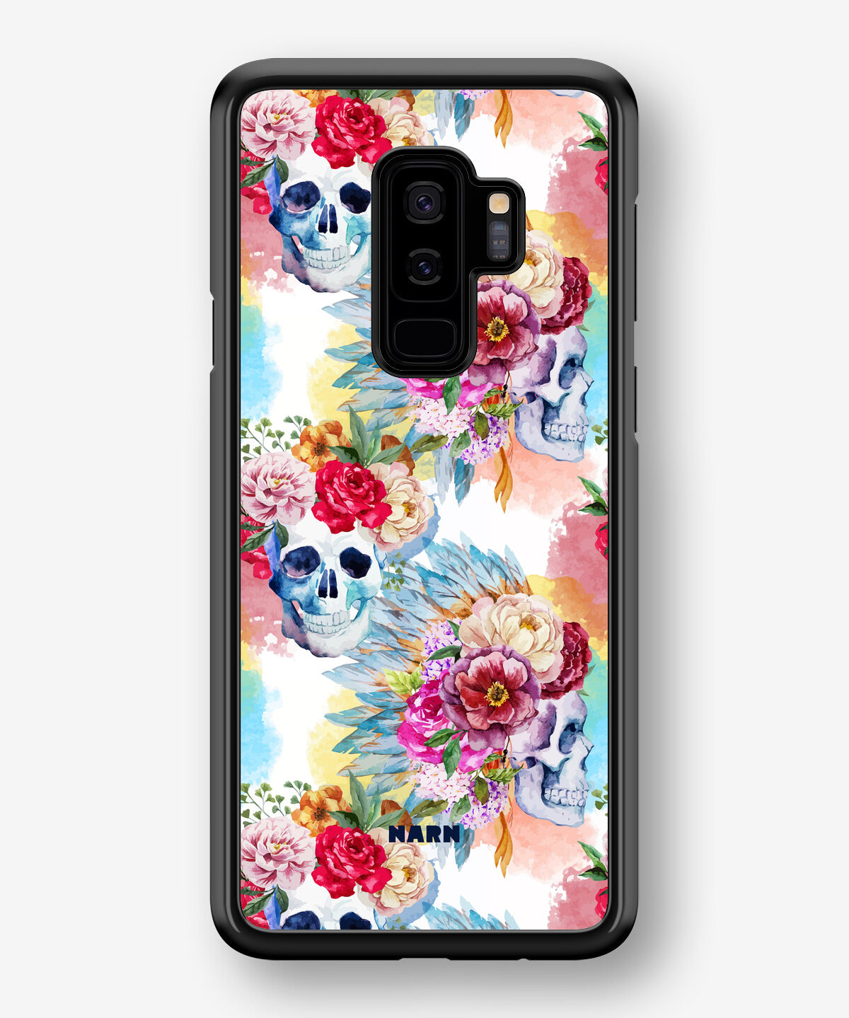 Samsung Galaxy S9 Plus Hard Case – Flowered Skulls - View 1