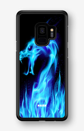 Samsung Galaxy S9 Hard Case – Blue Flames Dragon - View 1