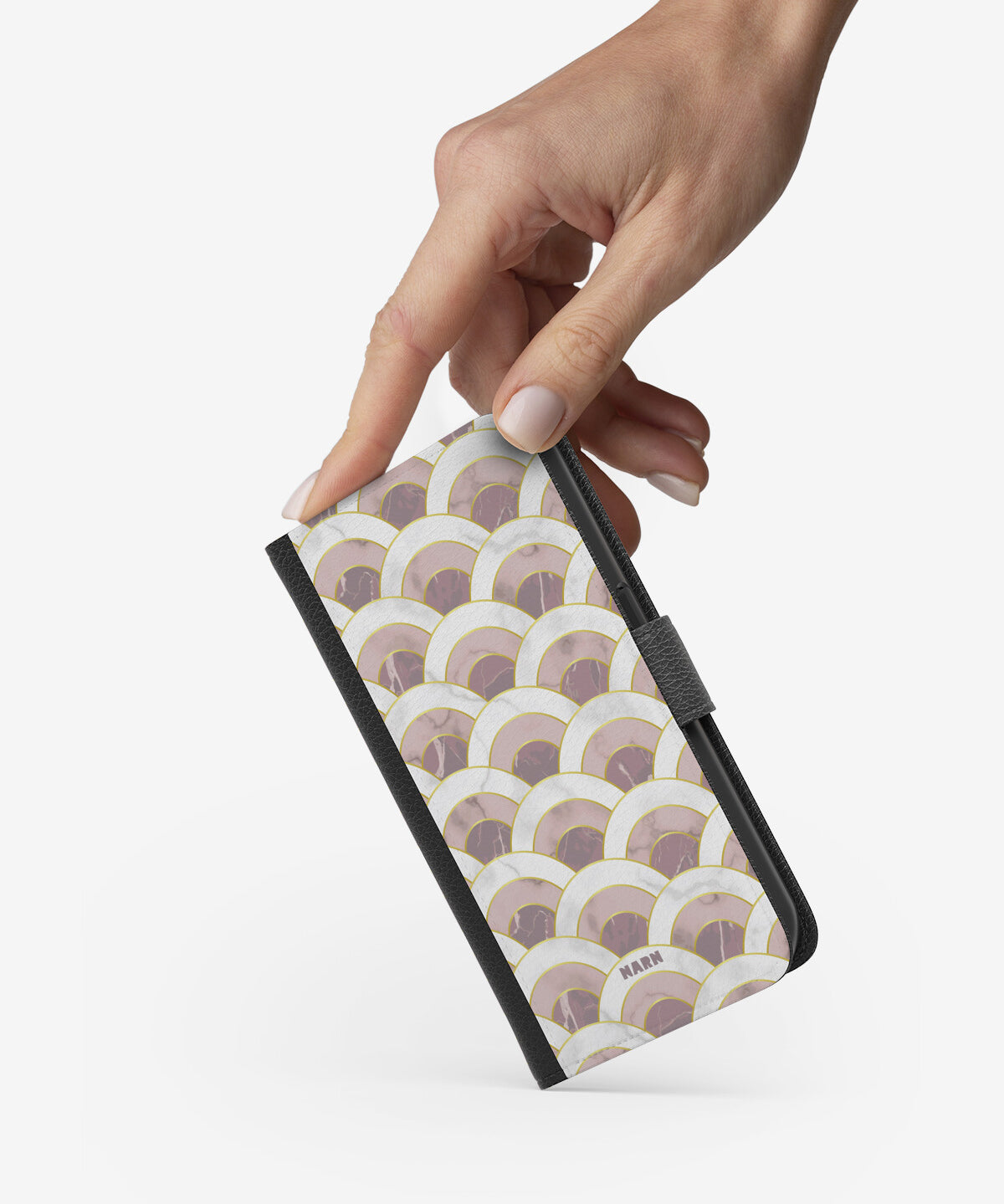 Sony Xperia 1 II Wallet Case - Pink Marble Waves - View 2