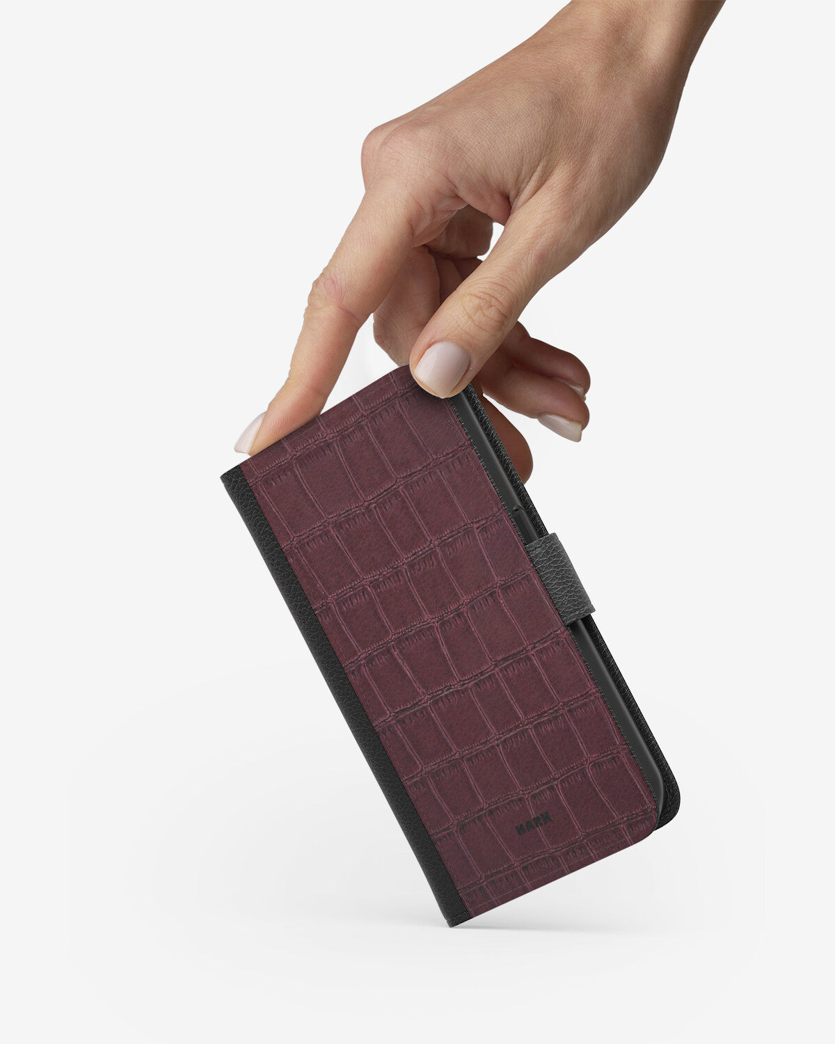Xiaomi Redmi 12C Wallet Case - Rouge Croc - View 2